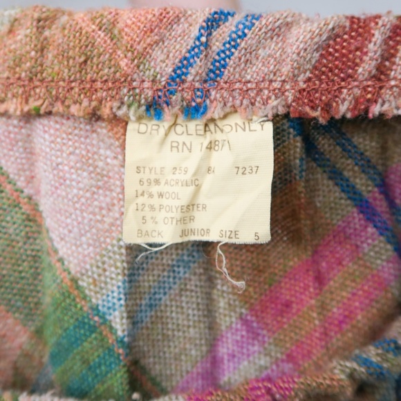 Vintage 60s Pleated Plaid Schoolgirl Mini Skirt - Picture 4 of 5